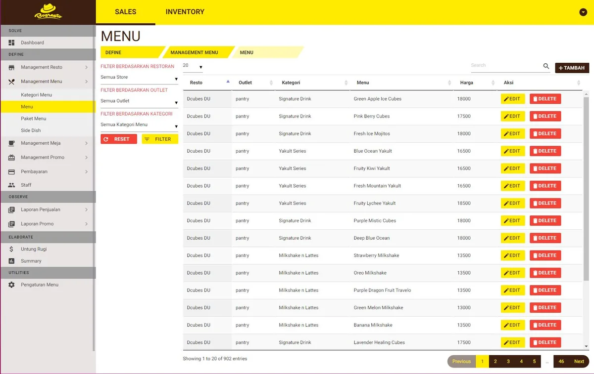 Screenshot BOSRESTO · Restaurant POS