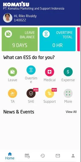 Screenshot Employee Self Service